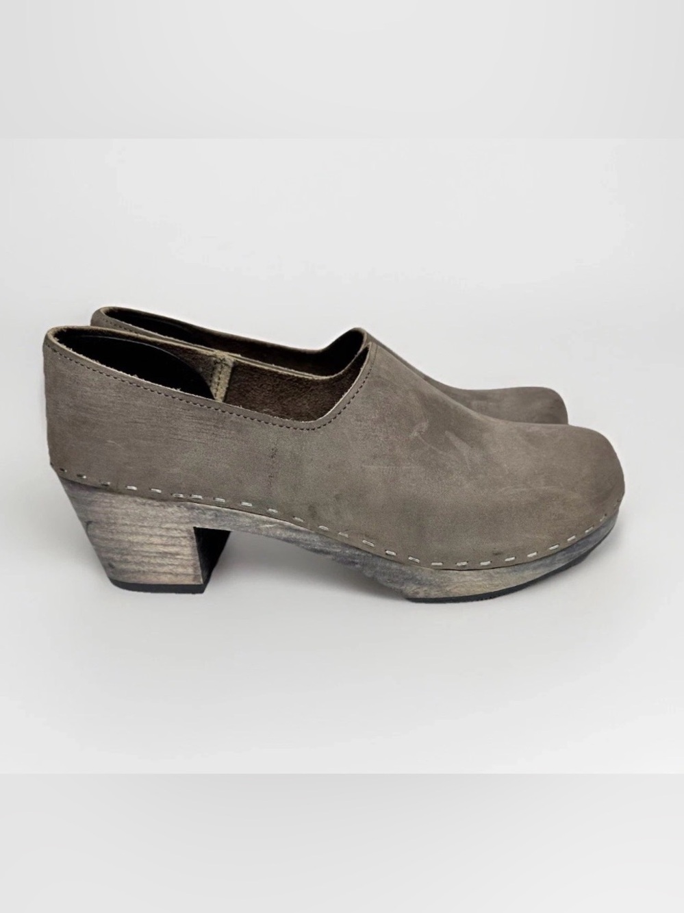 Sandgrens Bridget Closed-back Clogs Handmade Nubuck Leather Size 41 - US 10/10.5